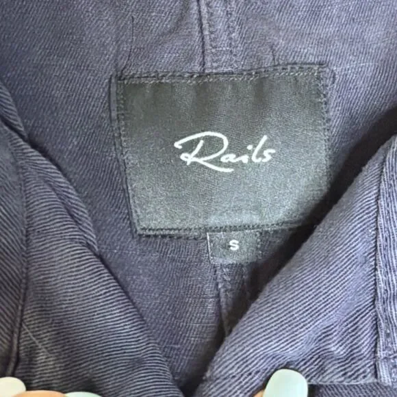 Rails Maverick Military Style Jacket S Indigo Aviation Utility Tencel Coastal - Picture 4 of 9